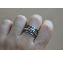Кольцо Спиннер с турмалинами