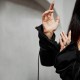 Костюм женский повседневный с юбкой из хлопка с завязками