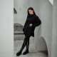 Хлопковая кофта косоворотка "Ваби-Саби" на молнии черная