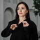 Хлопковая кофта косоворотка "Ваби-Саби" на молнии черная