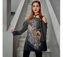 Футболка с ручной росписью "Поток"