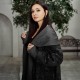 Пальто асимметричное с капюшоном джинсовое, цвет черный вареный