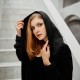 Мантия кофта теплая, длинная асимметричная с капюшоном