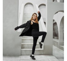 Мантия кофта на молнии утепленная с капюшоном черная