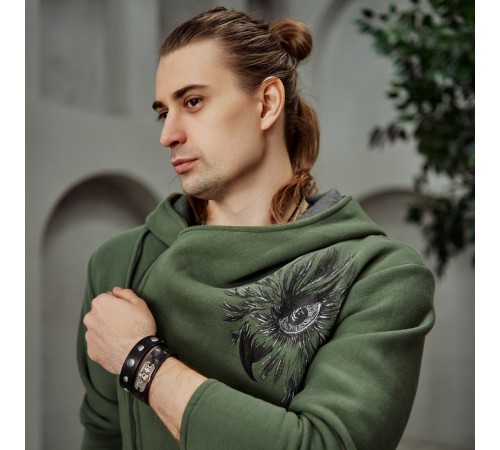 Мантия на молнии кофта теплая с ручной росписью "Птица" Мантия на молнии кофта теплая с ручной росписью "Птица"