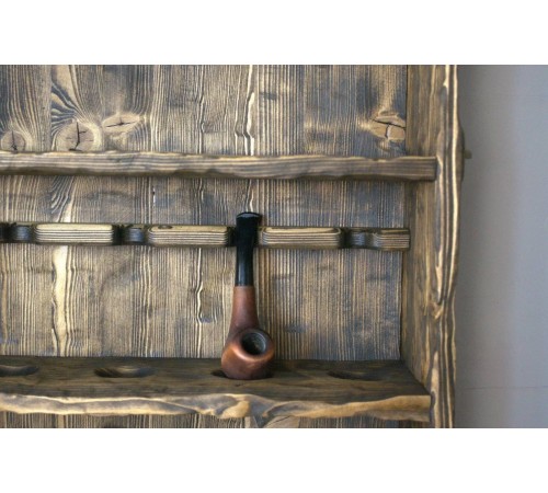Подставка, полка, витрина для курительных трубок из дерева со стеклом Подставка, полка, витрина для курительных трубок из дерева со стеклом