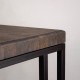 Журнальный приставной столик в стиле лофт Loft_Q c деревянной столешницей